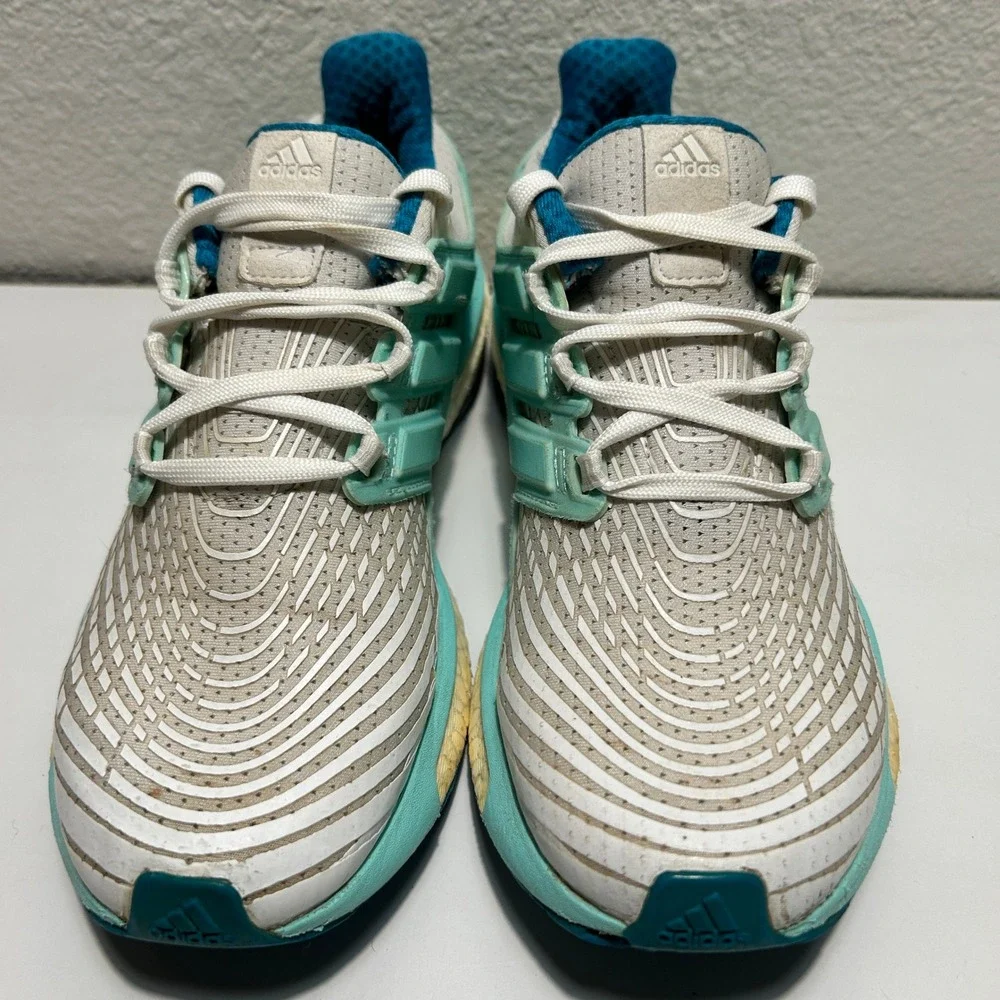Adidas Energy Boost Womens Running Shoes White Mint Green BB3458 Size 7.5